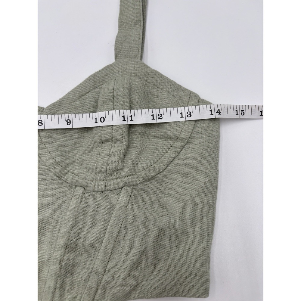 Alter'd State Linen Blend Corset Crop Top Sage Green Bustier Cottagecore S - Picture 8 of 8
